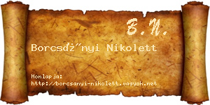 Borcsányi Nikolett névjegykártya